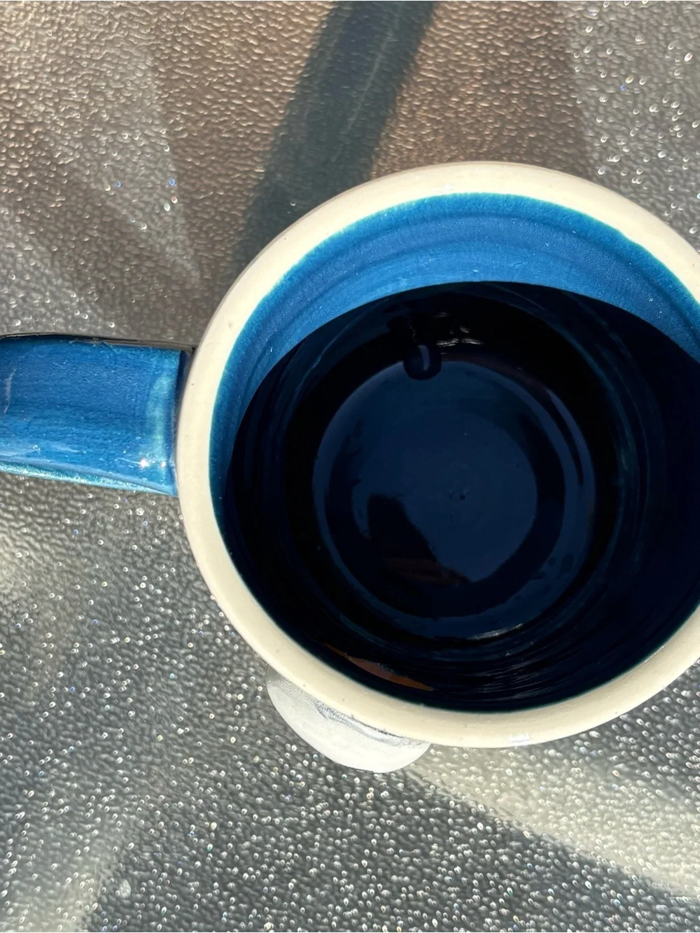 Ceramic 3D Eye Elephant Mugs Black Blue White Color Set of 2, 12 Oz 10 Oz